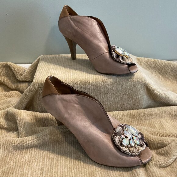 Poetic Licence Ankle Boot Heels - Size 8.5 Shoes w/Leather - Open Toe - Picture 4 of 6